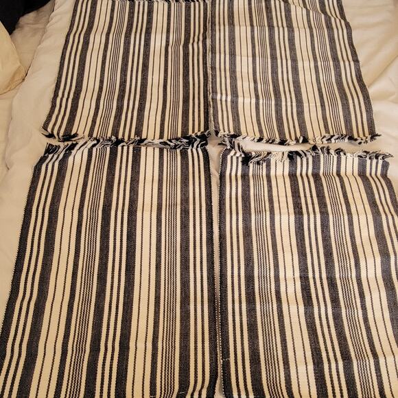 Sonoma Life + Styles Cotton Navy and White Striped Placemats Set of Four - Picture 1 of 8